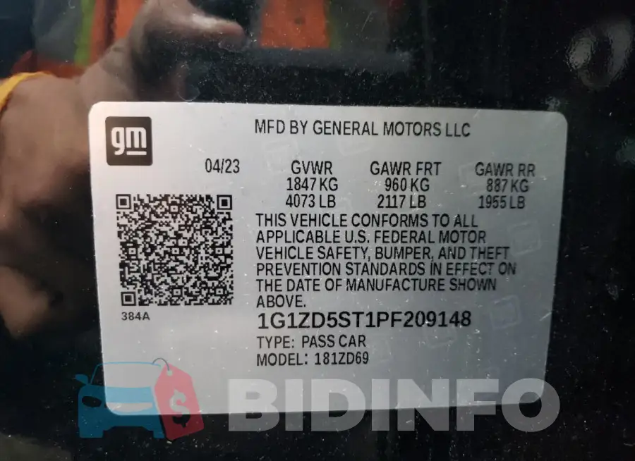 1G1ZD5ST1PF209148 Photo# 13