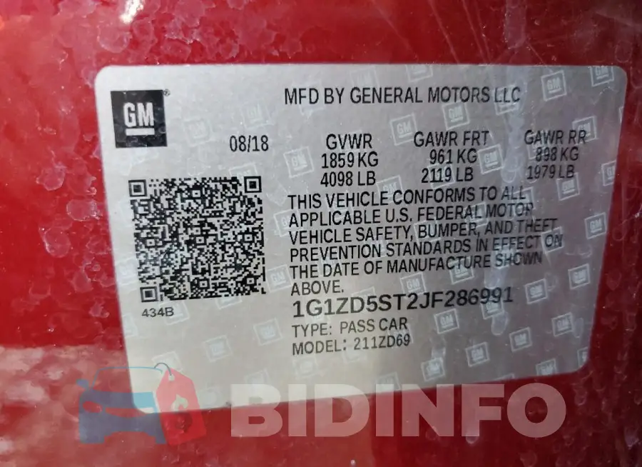 1G1ZD5ST2JF286991 Photo# 12