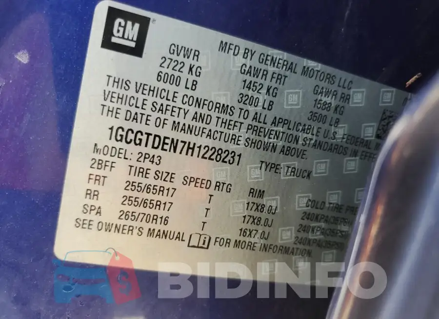 1GCGTDEN7H1228231 Photo# 13