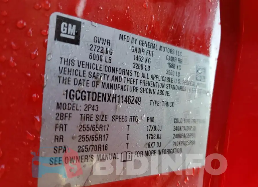1GCGTDENXH1146249 Photo# 13