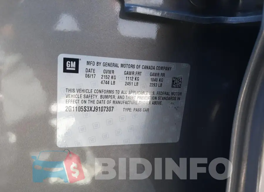 2G1105S3XJ9107307 Photo# 13