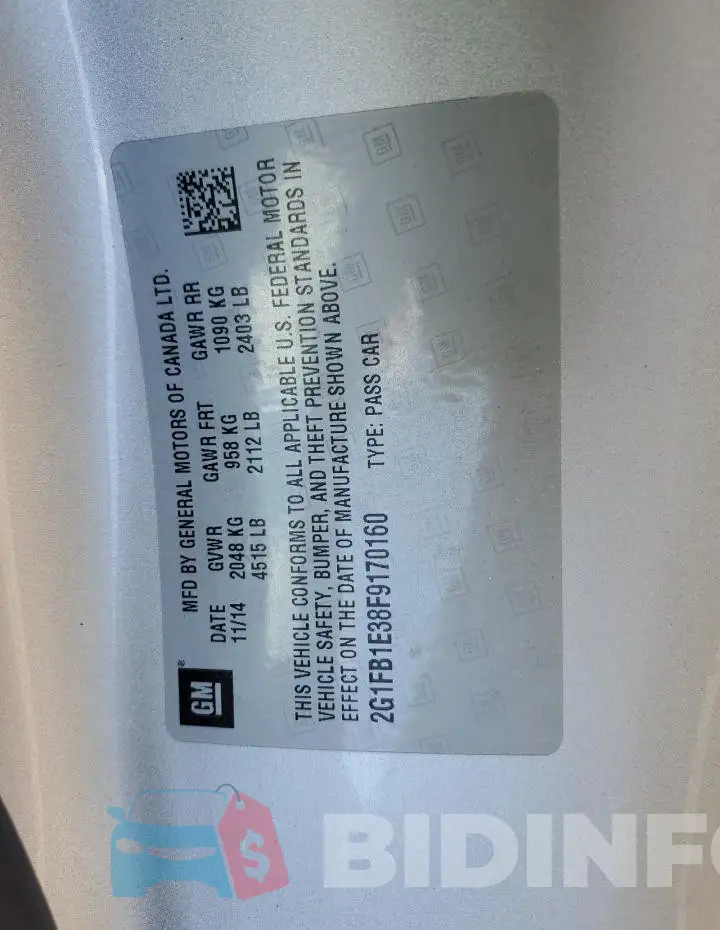 2G1FB1E38F9170160 Photo# 12