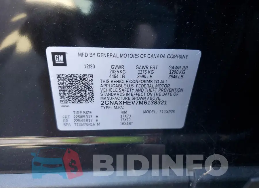 2GNAXHEV7M6138321 Photo# 13