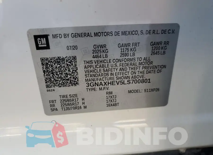3GNAXHEV5LS700801 Photo# 14