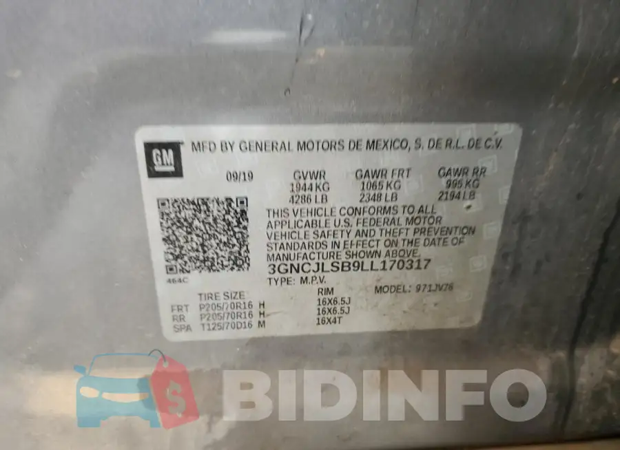 3GNCJLSB9LL170317 Photo# 13
