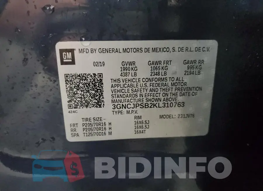 3GNCJPSB2KL310763 Photo# 13