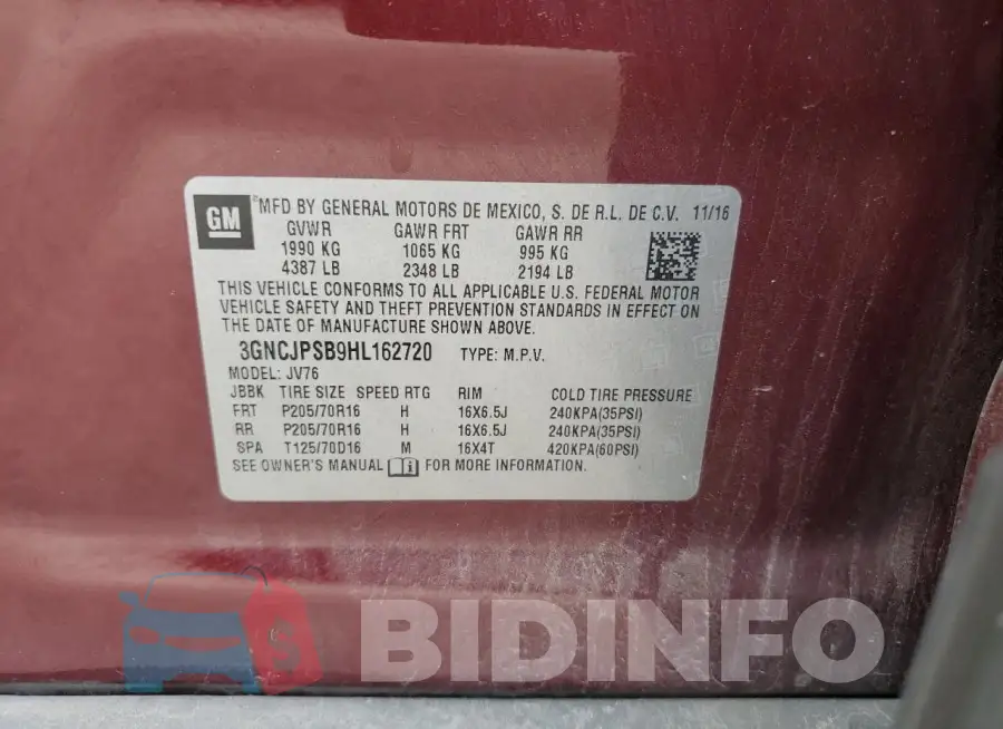 3GNCJPSB9HL162720 Photo# 12