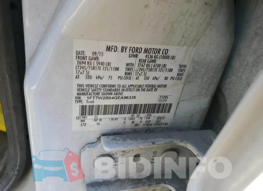 1FT7W2B64GEA96335 Photo# 12