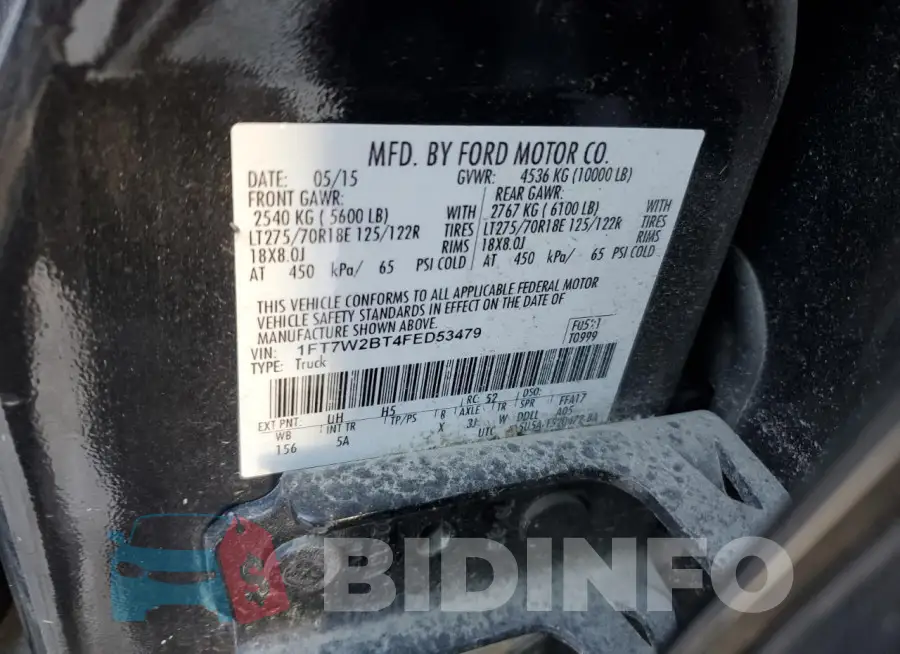 1FT7W2BT4FED53479 Photo# 12