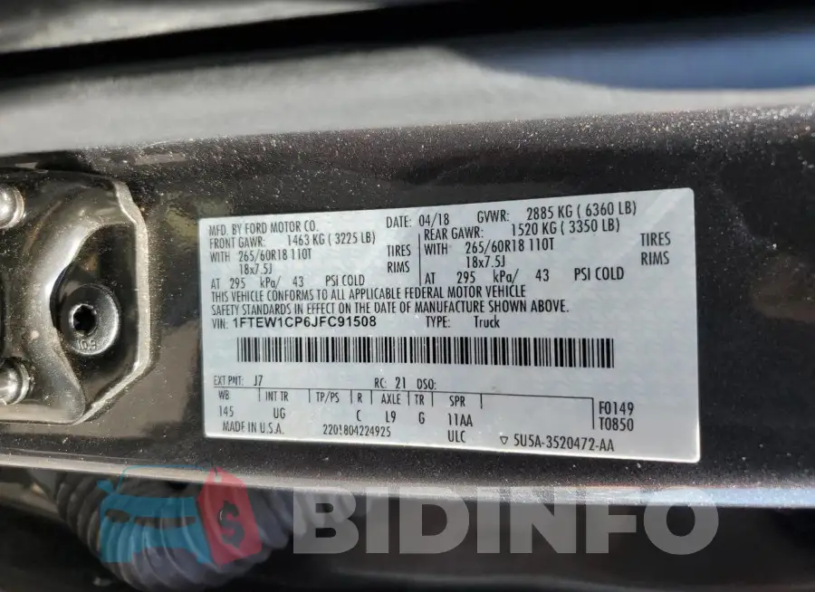 1FTEW1CP6JFC91508 Photo# 12