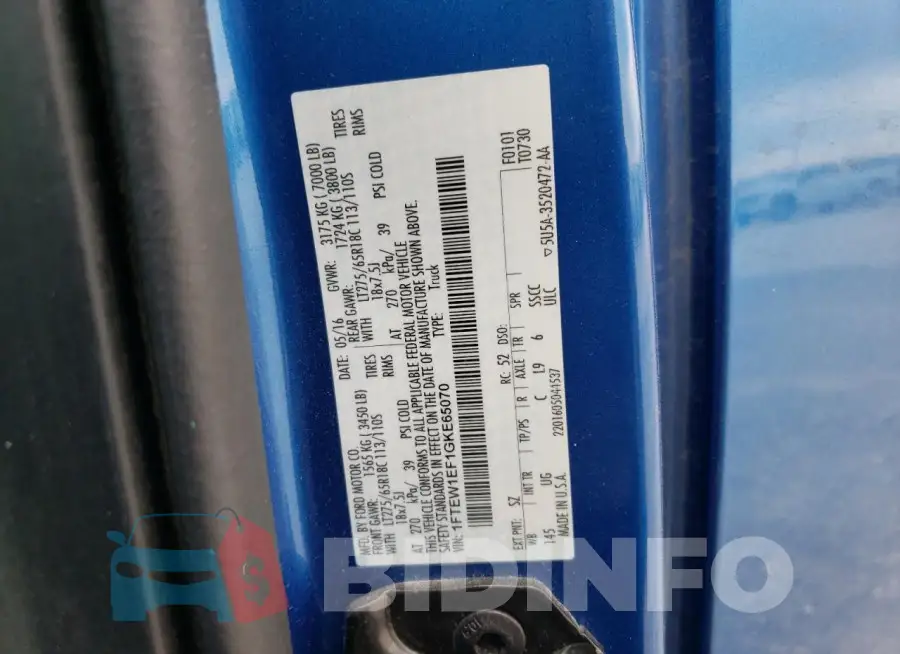 1FTEW1EF1GKE65070 Photo# 12