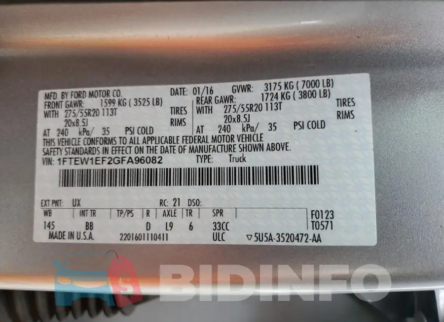 1FTEW1EF2GFA96082 Photo# 13