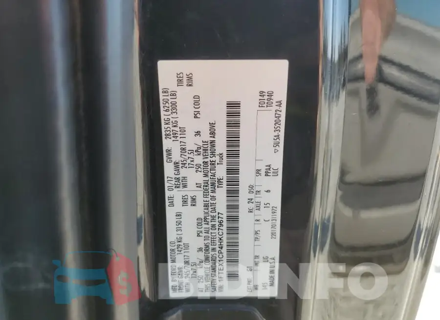 1FTEX1CP4HKC79677 Photo# 12