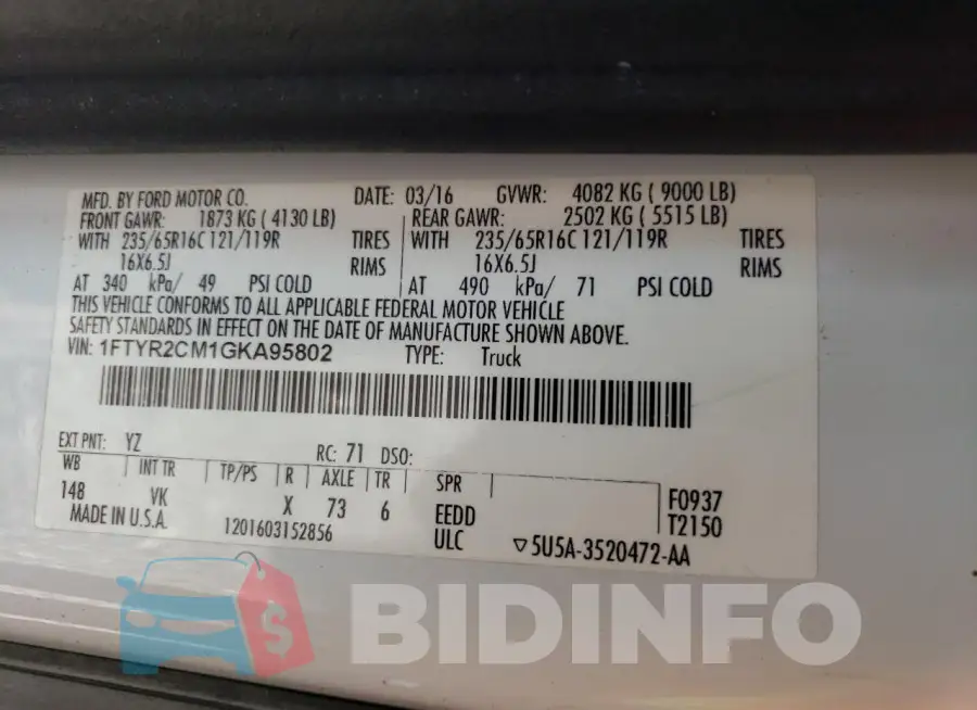 1FTYR2CM1GKA95802 Photo# 13