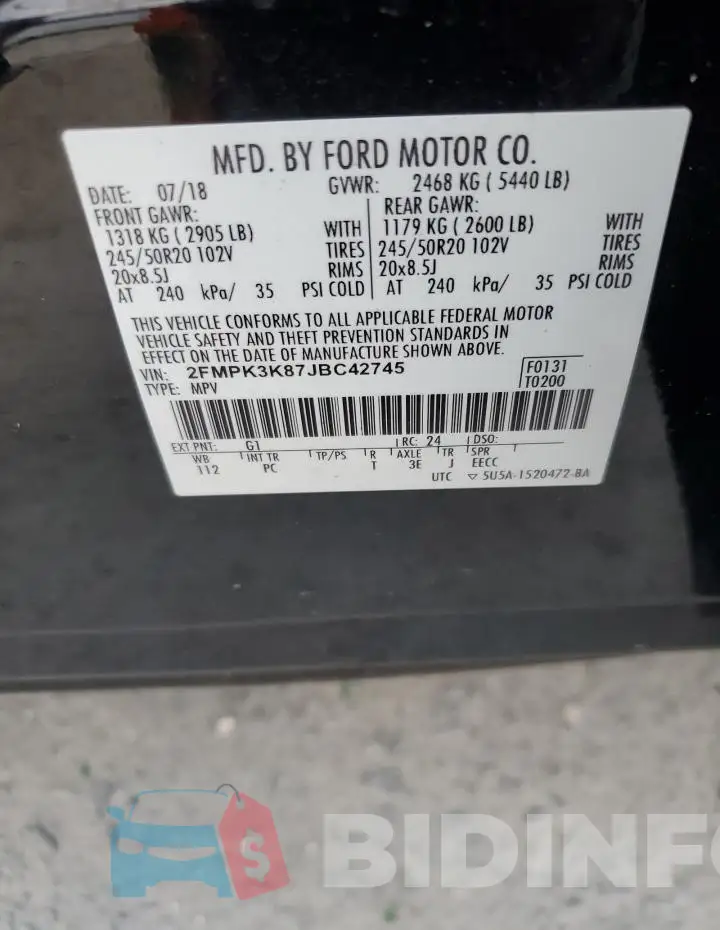 2FMPK3K87JBC42745 Photo# 13