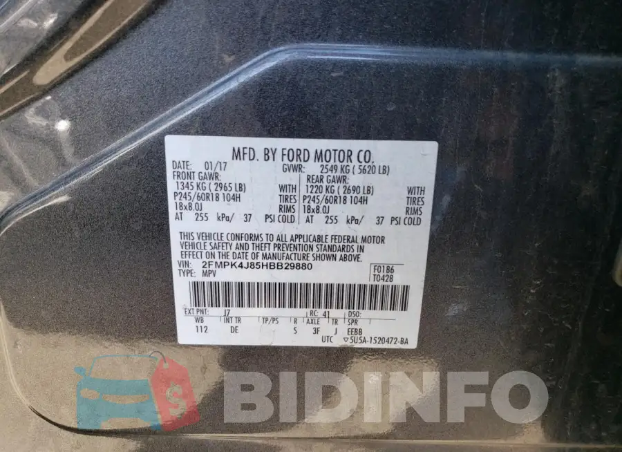 2FMPK4J85HBB29880 Photo# 13