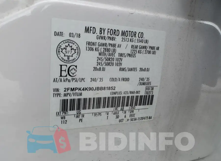 2FMPK4K90JBB81852 Photo# 12