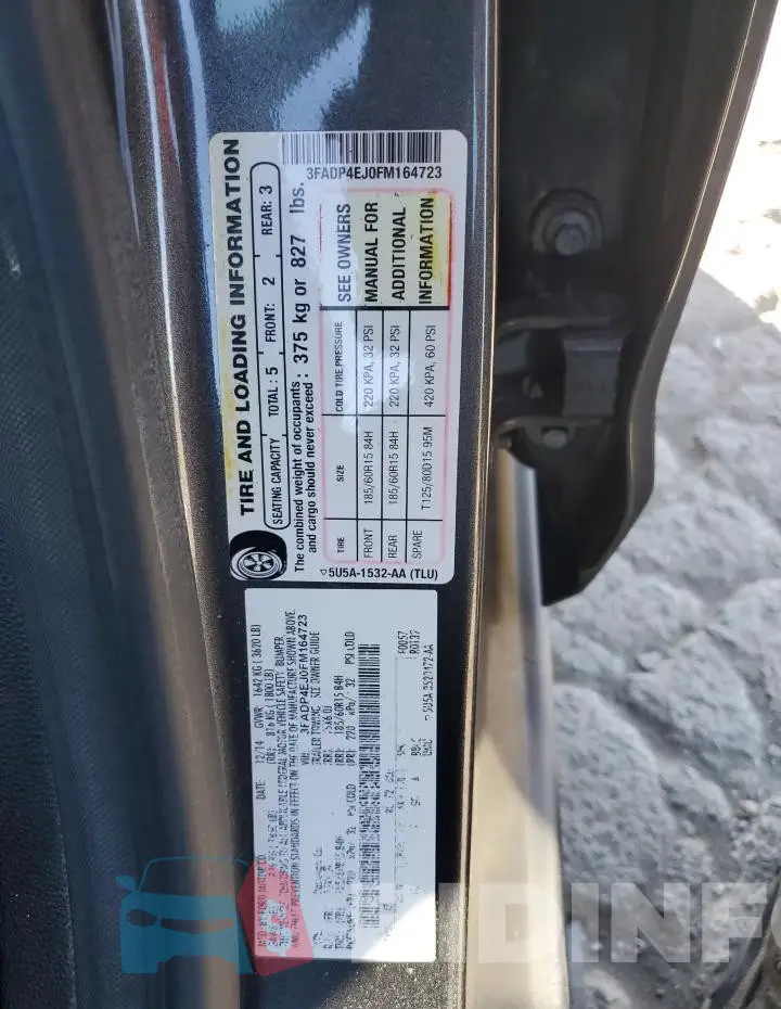 3FADP4EJ0FM164723 Photo# 12