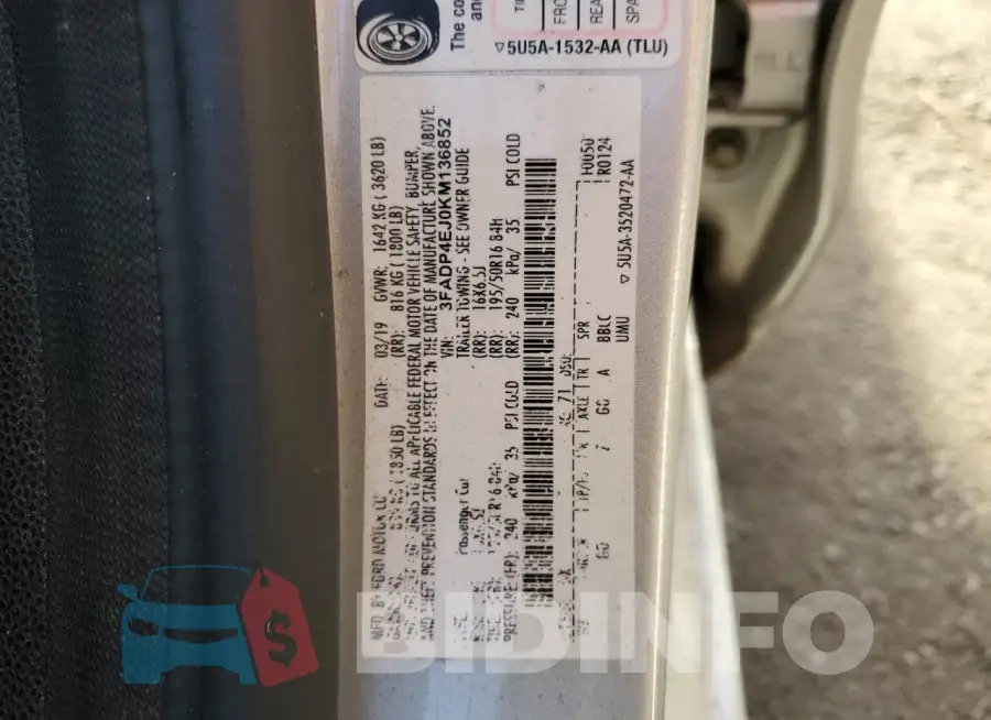 3FADP4EJ0KM136852 Photo# 12