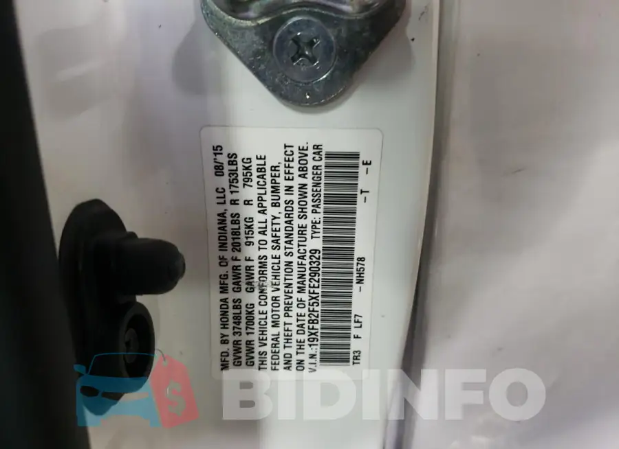19XFB2F5XFE290329 Photo# 12