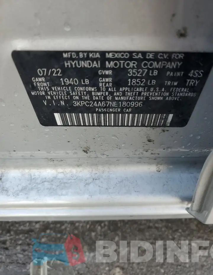 3KPC24A67NE180996 Photo# 12