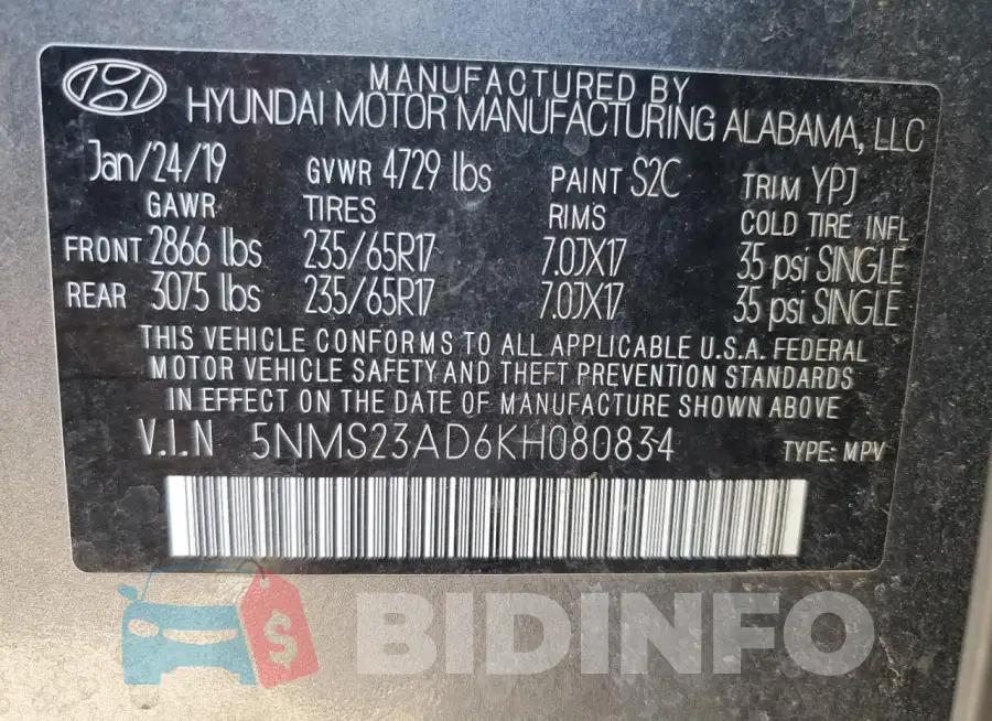 5NMS23AD6KH080834 Photo# 13