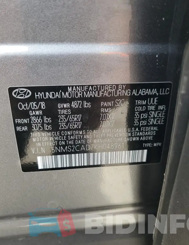 5NMS2CAD7KH048961 Photo# 13