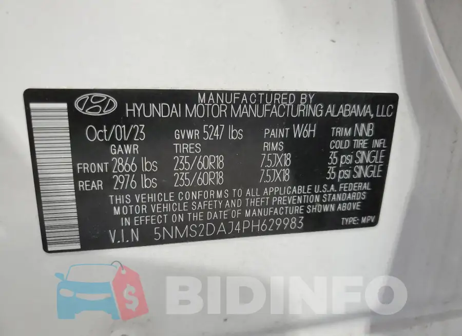 5NMS2DAJ4PH629983 Photo# 13