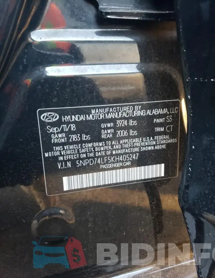 5NPD74LF5KH405247 Photo# 12