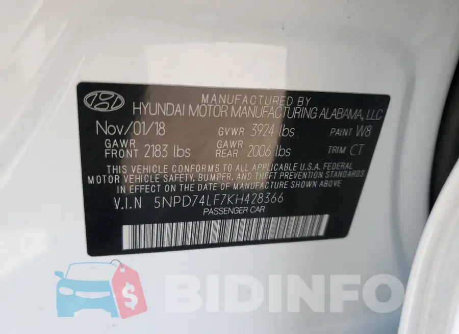 5NPD74LF7KH428366 Photo# 12