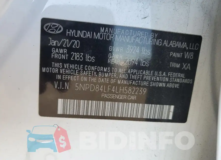 5NPD84LF4LH582239 Photo# 12
