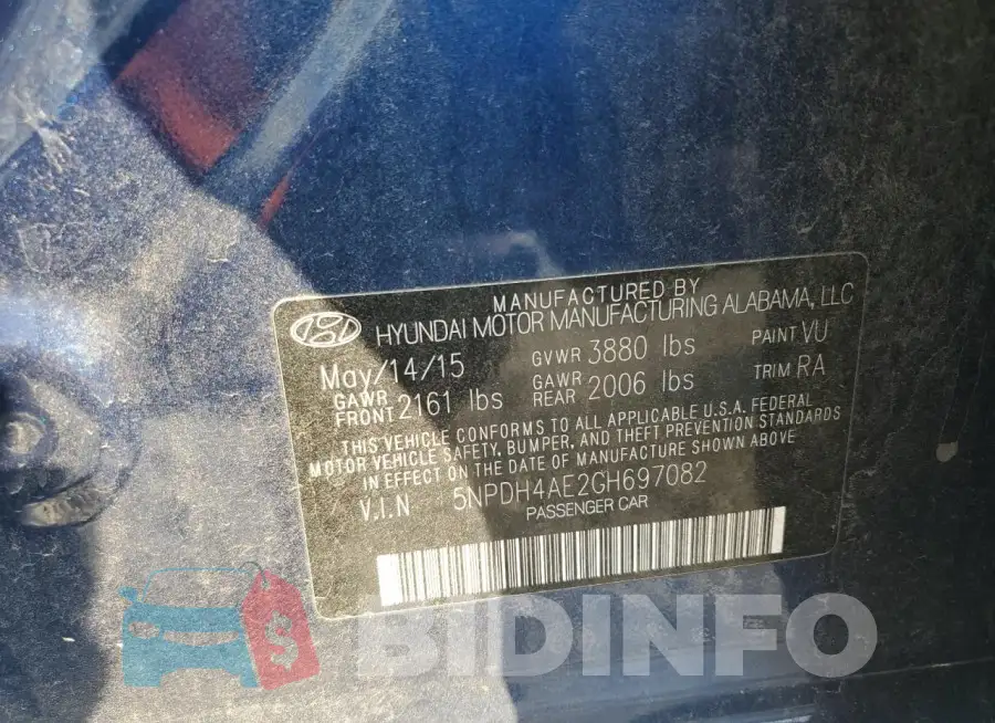 5NPDH4AE2GH697082 Photo# 12