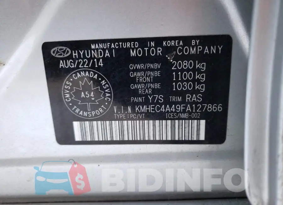 KMHEC4A49FA127866 Photo# 13