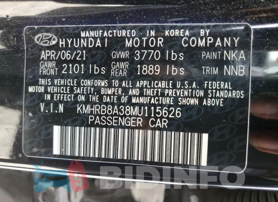 KMHRB8A38MU115626 Photo# 14