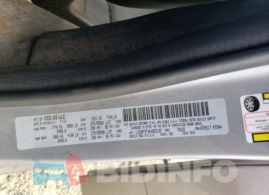 1C6SRFBTXKN922197 Photo# 12