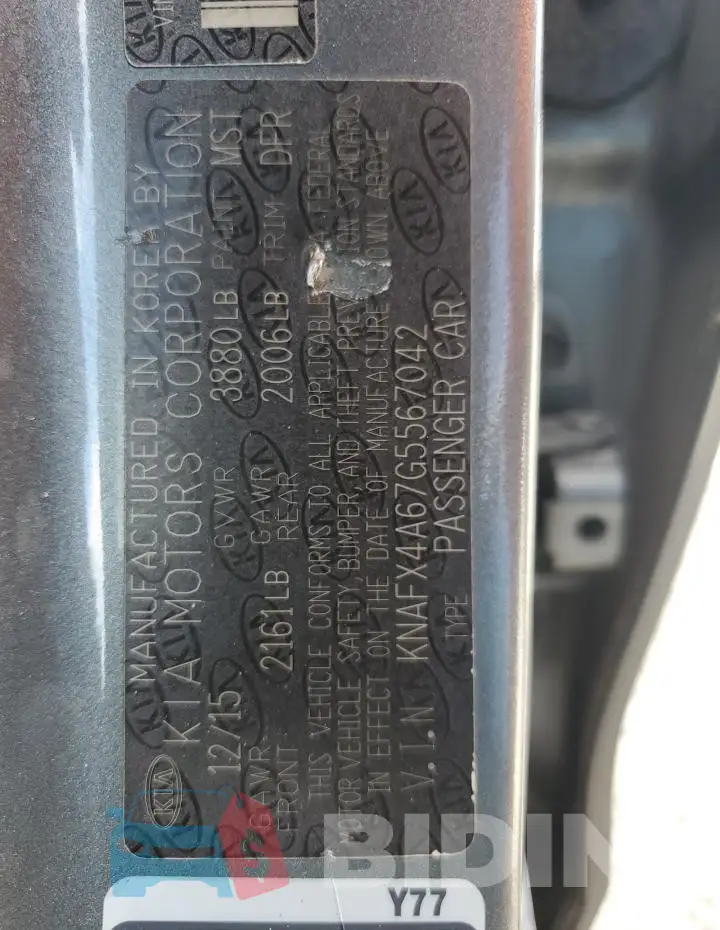 KNAFX4A67G5567042 Photo# 13