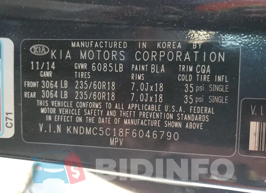 KNDMC5C18F6046790 Photo# 13