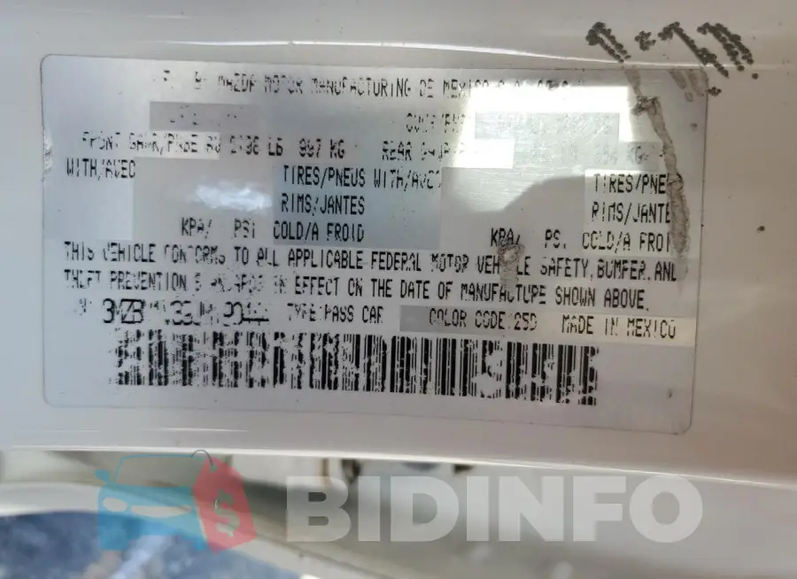 3MZBN1V39JM190444 Photo# 12