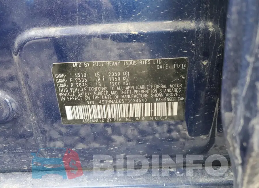 4S3BNAD65F3034540 Photo# 12
