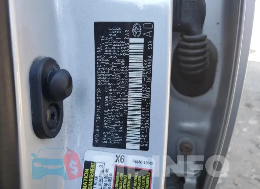 2T1BURHE4FC305985 Photo# 12