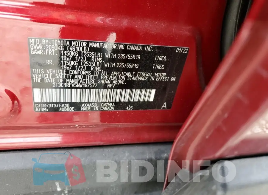 2T3C1RFV5NW187577 Photo# 13