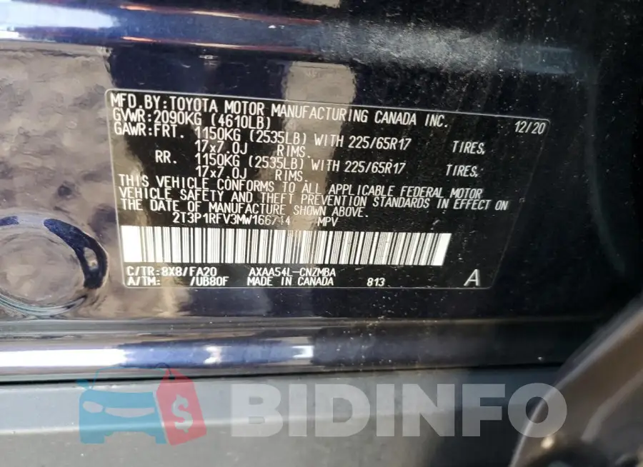 2T3P1RFV3MW166744 Photo# 13