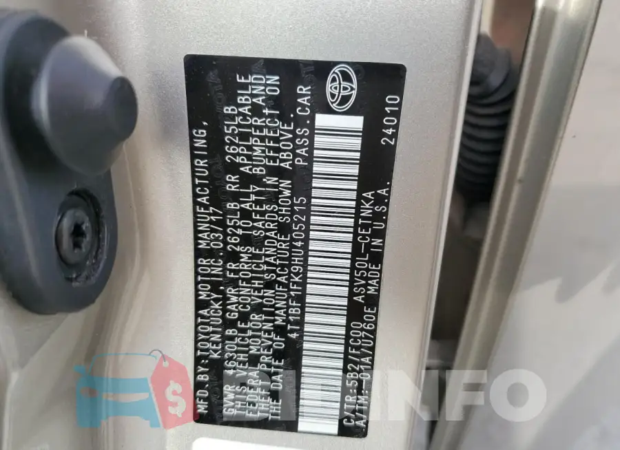 4T1BF1FK9HU405215 Photo# 12