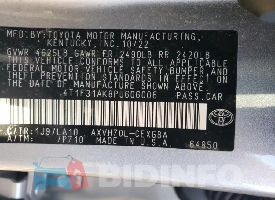 4T1F31AK8PU606006 Photo# 12