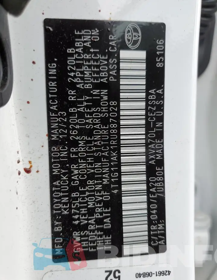 4T1G11AK1RU887028 Photo# 12