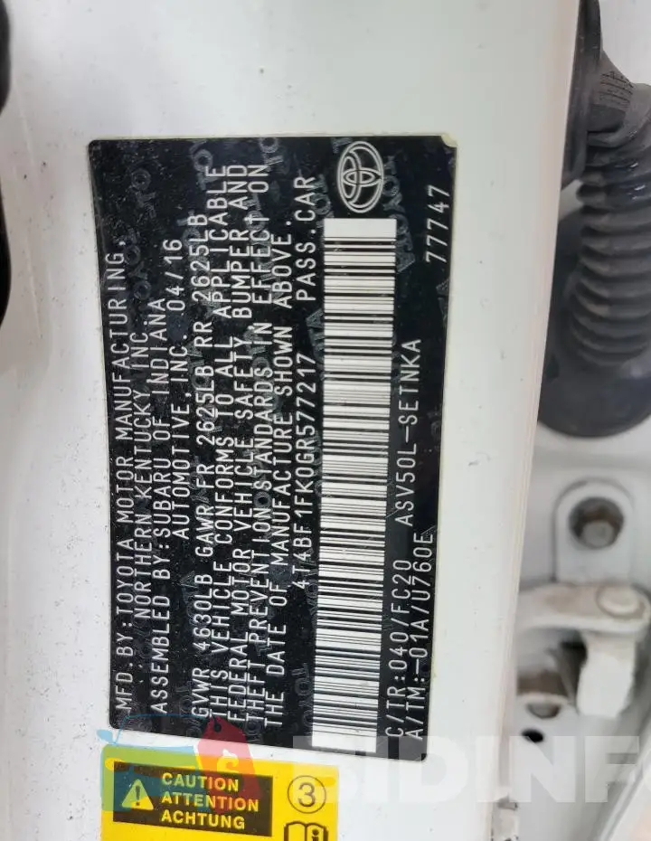 4T4BF1FK0GR577217 Photo# 12