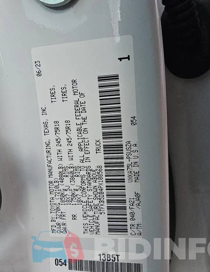 5TFKB5DB4PX108568 Photo# 13