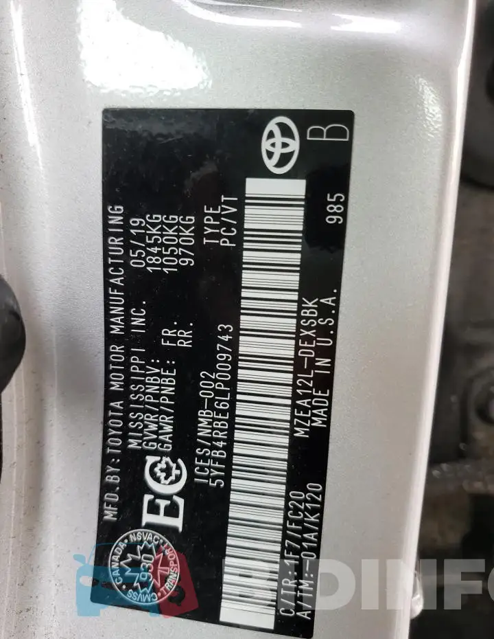 5YFB4RBE6LP009743 Photo# 12