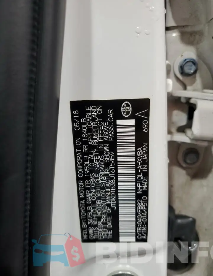JTDKDTB38J1615459 Photo# 12