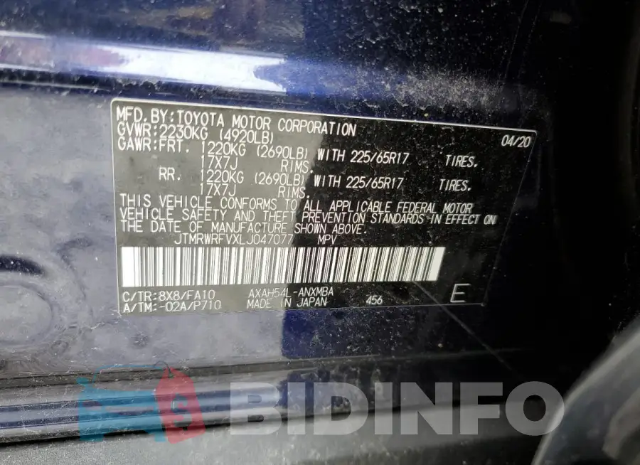 JTMRWRFVXLJ047077 Photo# 13